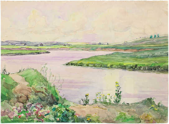 Морозов Константин Феофанович. Пейзаж с рекой